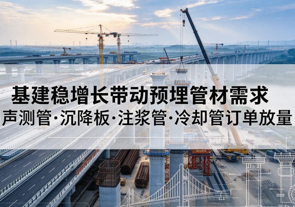 融安基建稳增长带动预埋监测管材需求，声测管、沉降板、注浆管订单持续放量